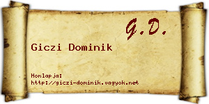 Giczi Dominik névjegykártya